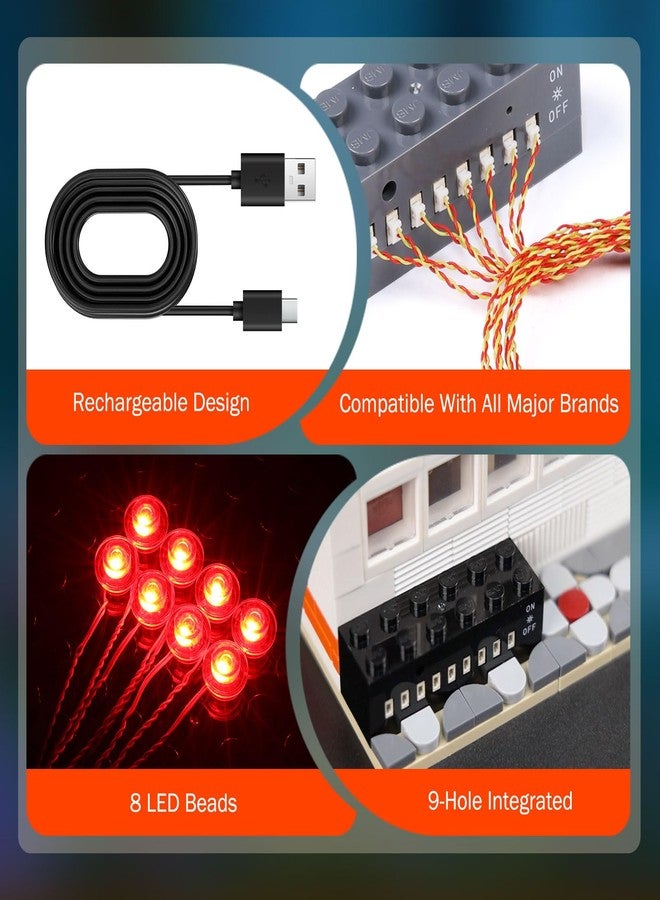 مجموعة مكعبات بناء JMBricklayer المزودة بإضاءة LED، 2x6 مكعبات حمراء مضيئة مع وضع استشعار الضوء، مجموعات تزيين وإكسسوارات إضاءة يمكنك تركيبها بنفسك، متوافقة مع التحديثات الرئيسية - Image 5